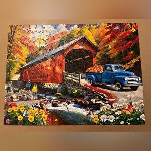 Memory Lane Rustic Passage 300 Piece EZ Grip Jigsaw Puzzle Complete Autumn Scene